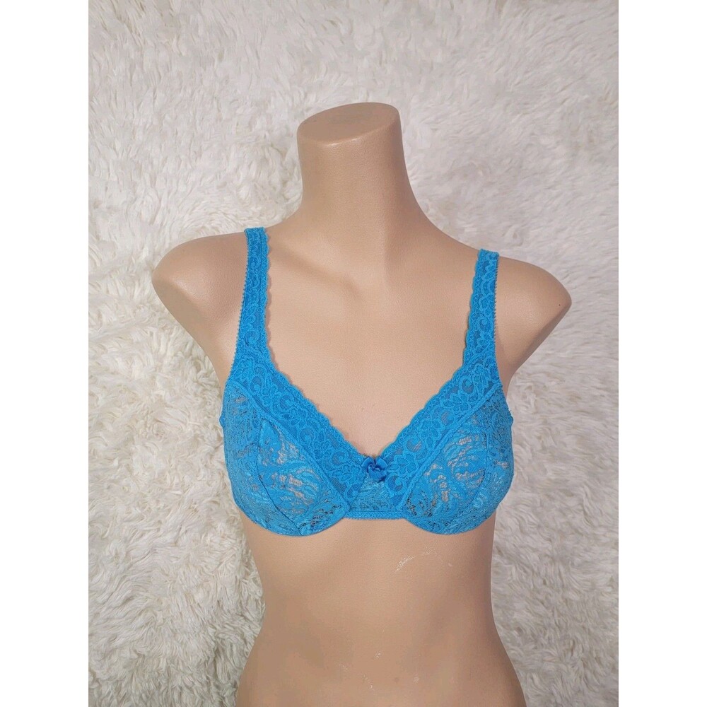 Vintage Warner's Lace Charmers Bra Size 34B Turquoise Style 2512 Wired RARE I